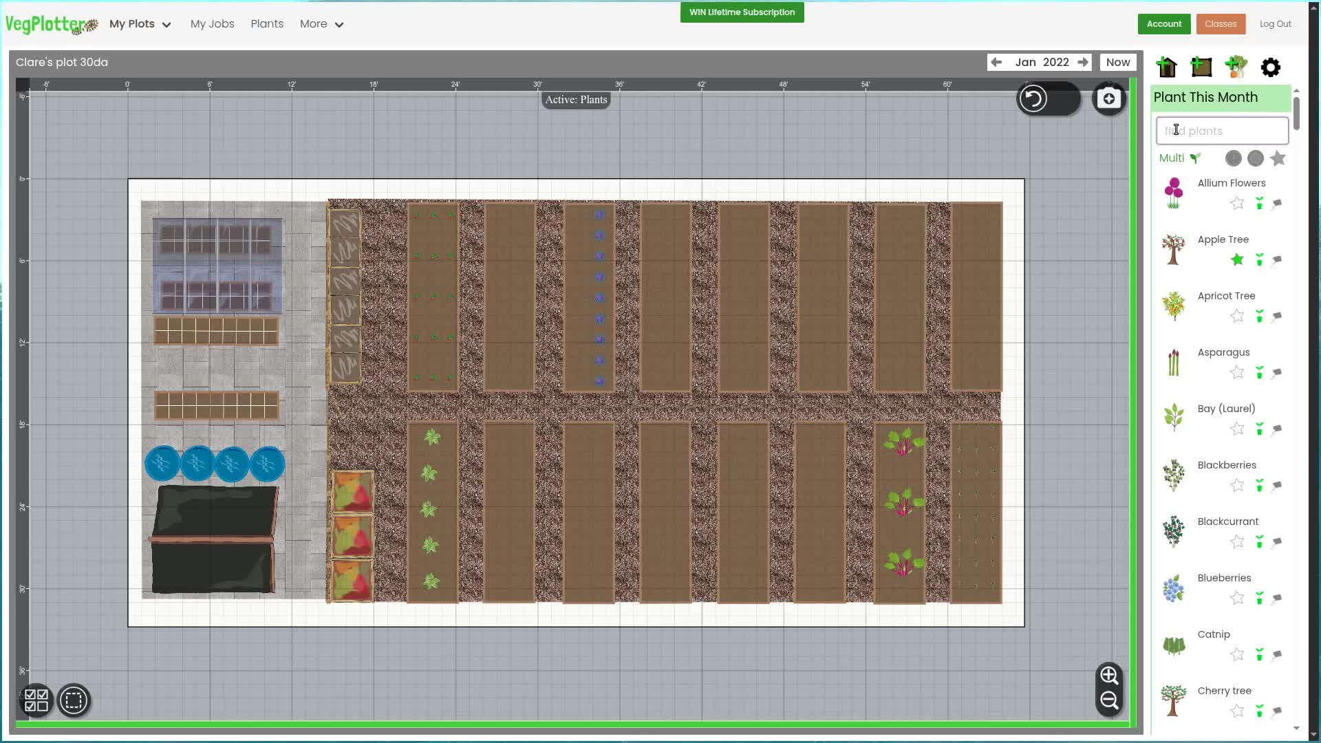 screenshot of user adding plants to their plan and then viewing their schedule
